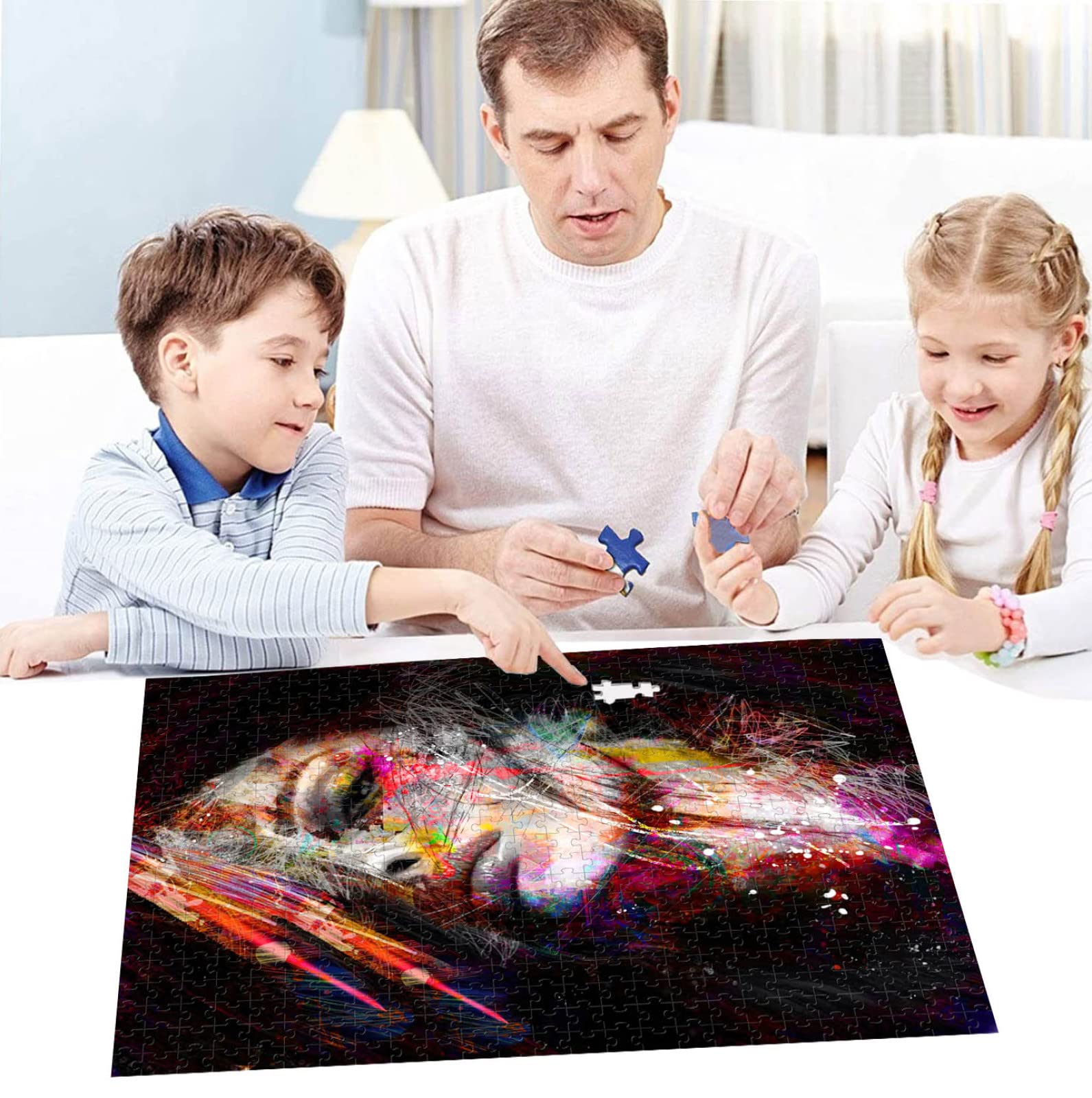 7000-Teile-Puzzle aus Holz, bemalte Frau, herausforderndes Zuhause, lustiges Spielzeug