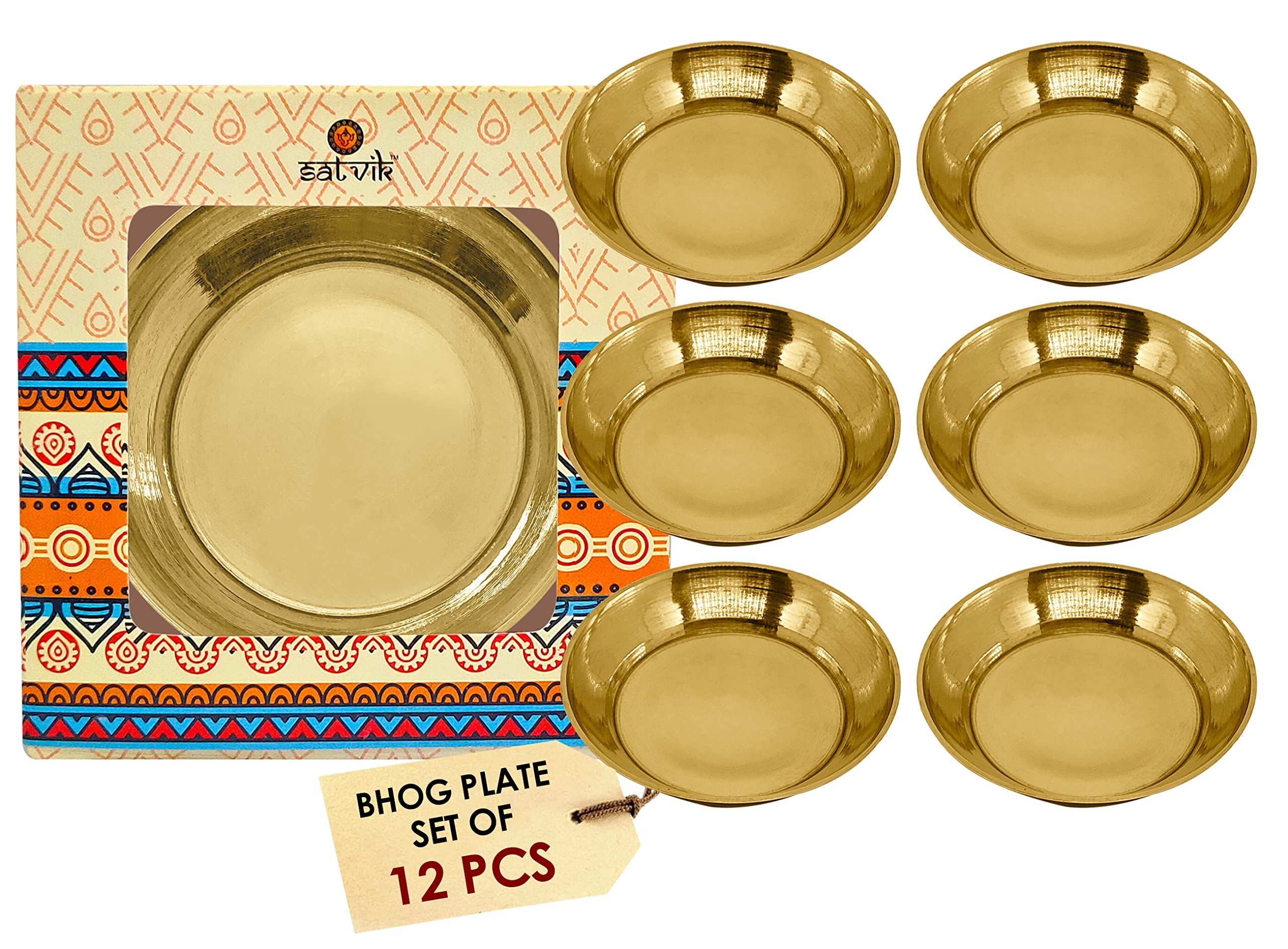 Buy SATVIK 12 Pc Set of Brass Bhog Thali Pooja Accessories Laddu Gopal