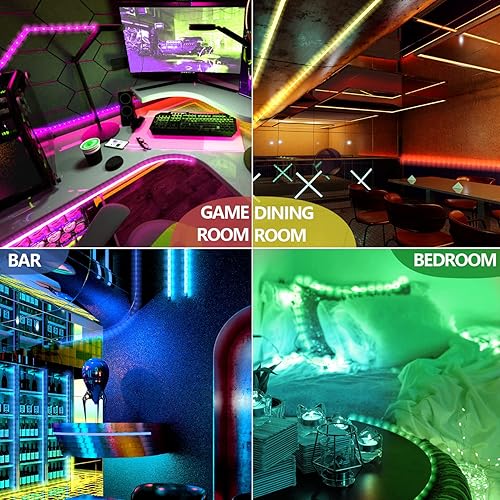 Miniatura 9 de Kit de tiras de luces LED blancas sintonizables de 16.4 pies, regulables, 3000 K-6000 K, luces LED impermeables para hogar, fiesta, casa, cocina,