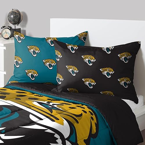 Miniatura 10 de FOCO Las Vegas Raiders NFL - Juego de ropa de cama en una bolsa, edredón de 3 piezas, tamaño individual