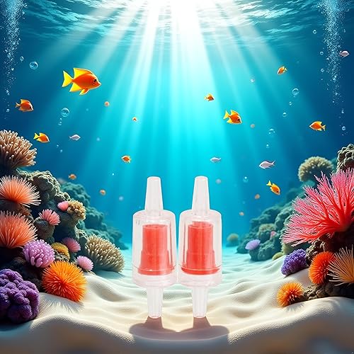 Miniatura 2 de JJLFresheners Válvula de prevención de reflujo Válvula de bomba de aire de burbuja de control de acuario para tanque de peces 6 piezas rojo para