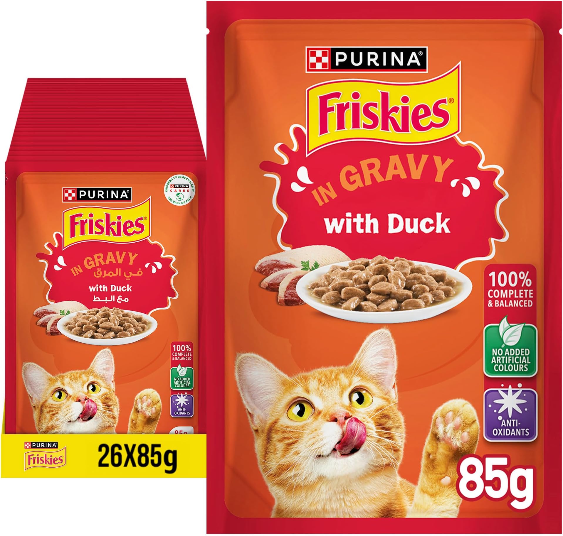 Friskies Cat Chunks in Gravy Duck Pouch (85g x 26)