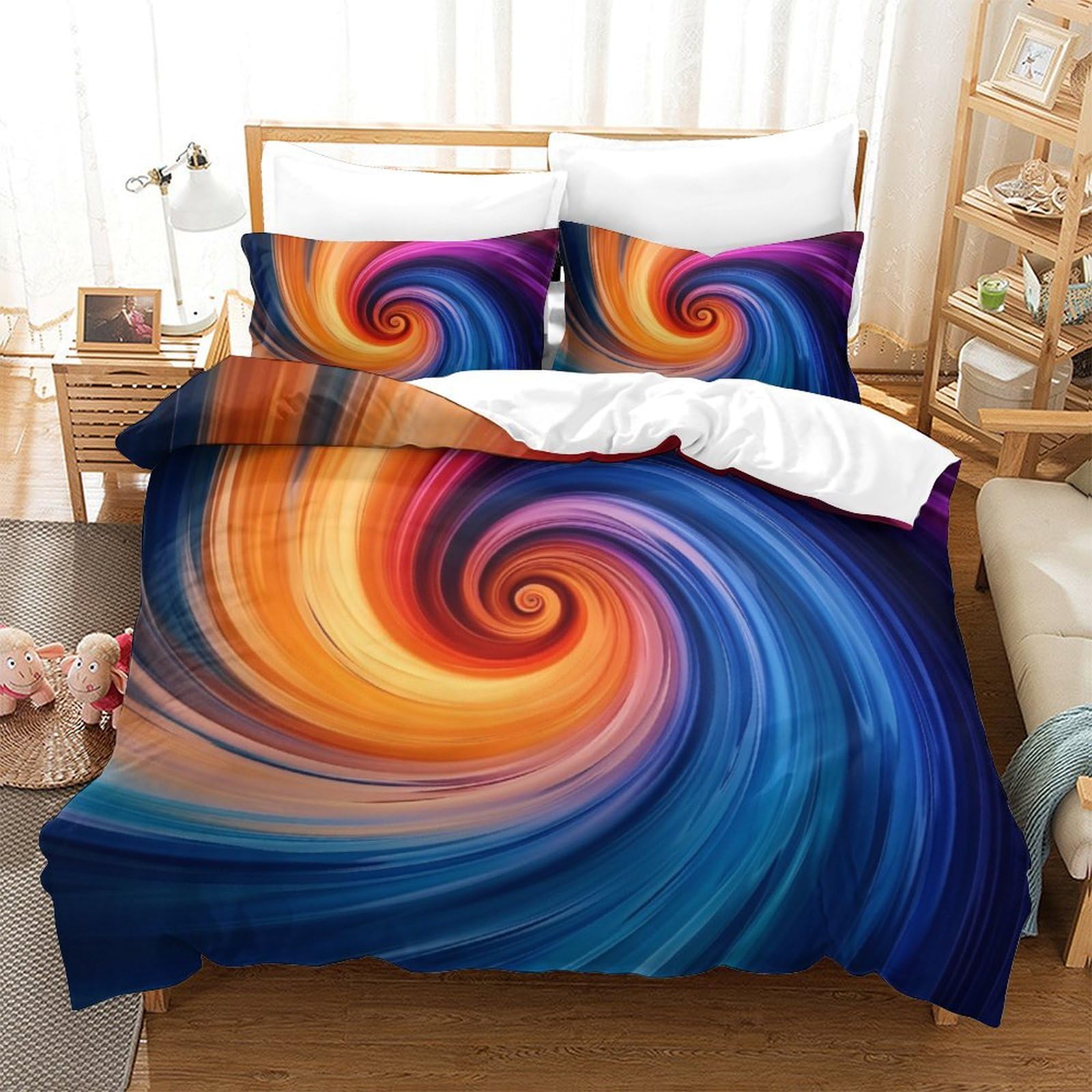 Housse de couette 260x220 imprimé 3D Vertige en microfibre de qualité supérieure