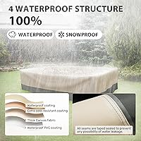 Vista 4 de Funda rectangular para mesa de comedor de patio, impermeable, resistente, 74 x 54 x 28 pulgadas, funda para muebles de patio al aire libre