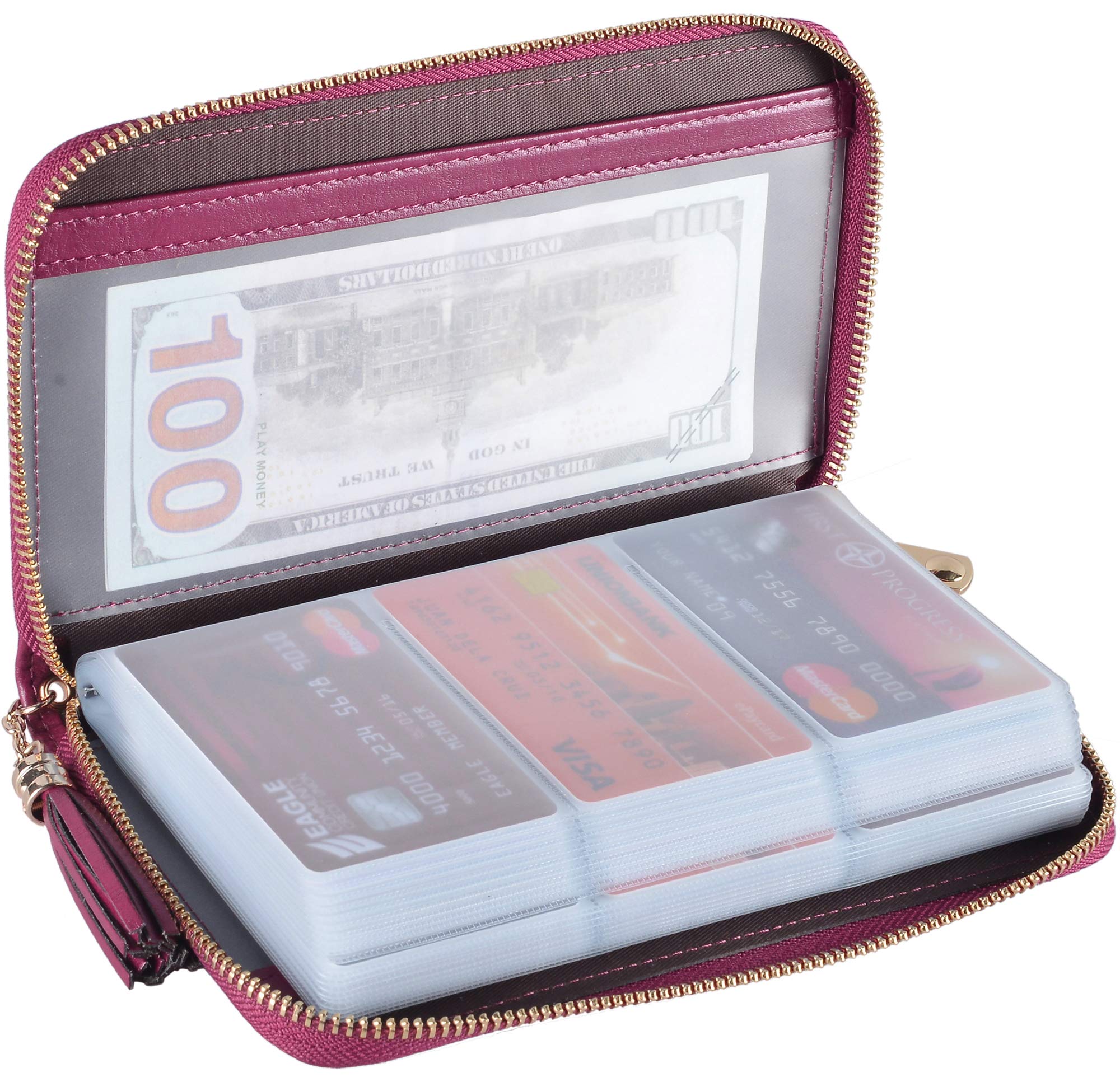 YUHAN PRETTY Womens Credit Card Holder Wallet RFID Leather Small ID Card Case