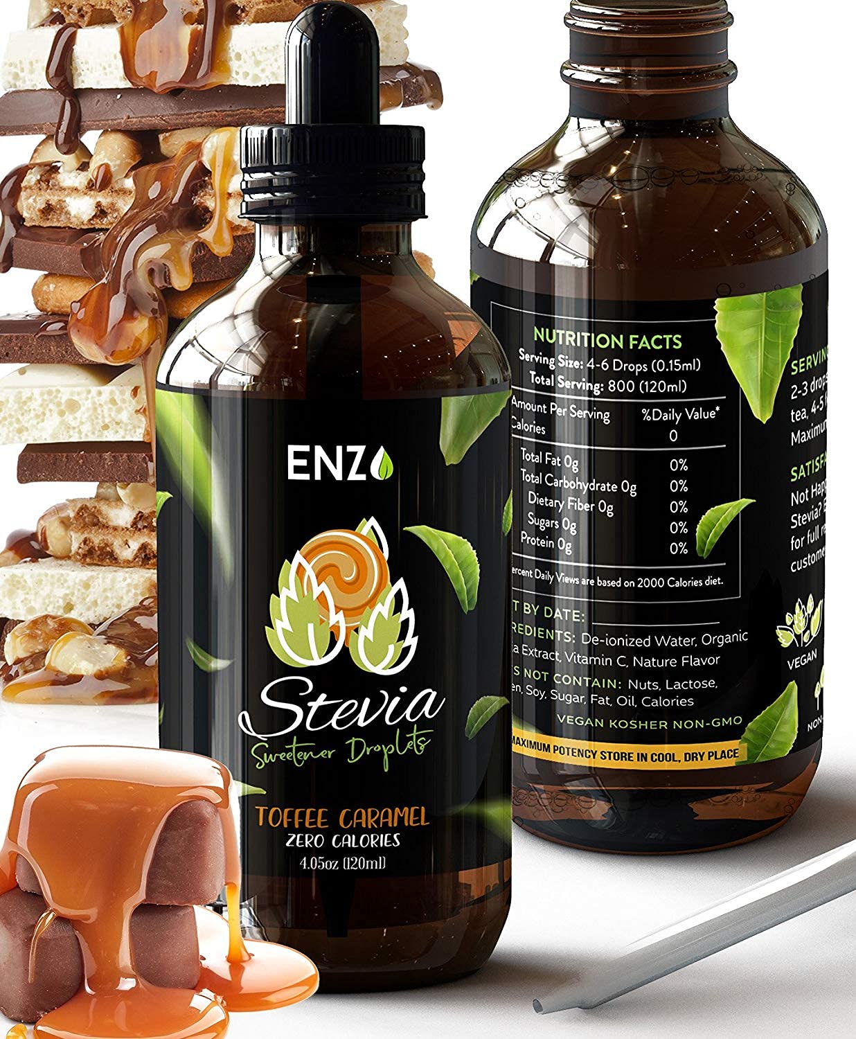Toffee Caramel Liquid Stevia Drops 4oz - Bottle Our Zero ...