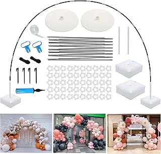 Balloon Arch, Innovation Large Sturdy Balloon Arch Kit,10Ft Wide & 9FT Tall Adjustable Balloon Arch Stand with Water Fillable Bases, Manual Pump - for Wedding, Birthday, Baby Shower, Graduation