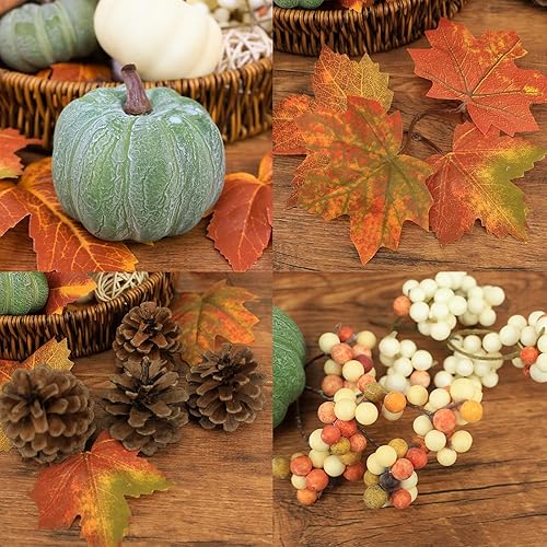 Miniatura 5 de 15 piezas de decoración de mini calabazas, calabazas de plástico, decoración de otoño para Halloween, Acción de Gracias, calabazas artificiales,