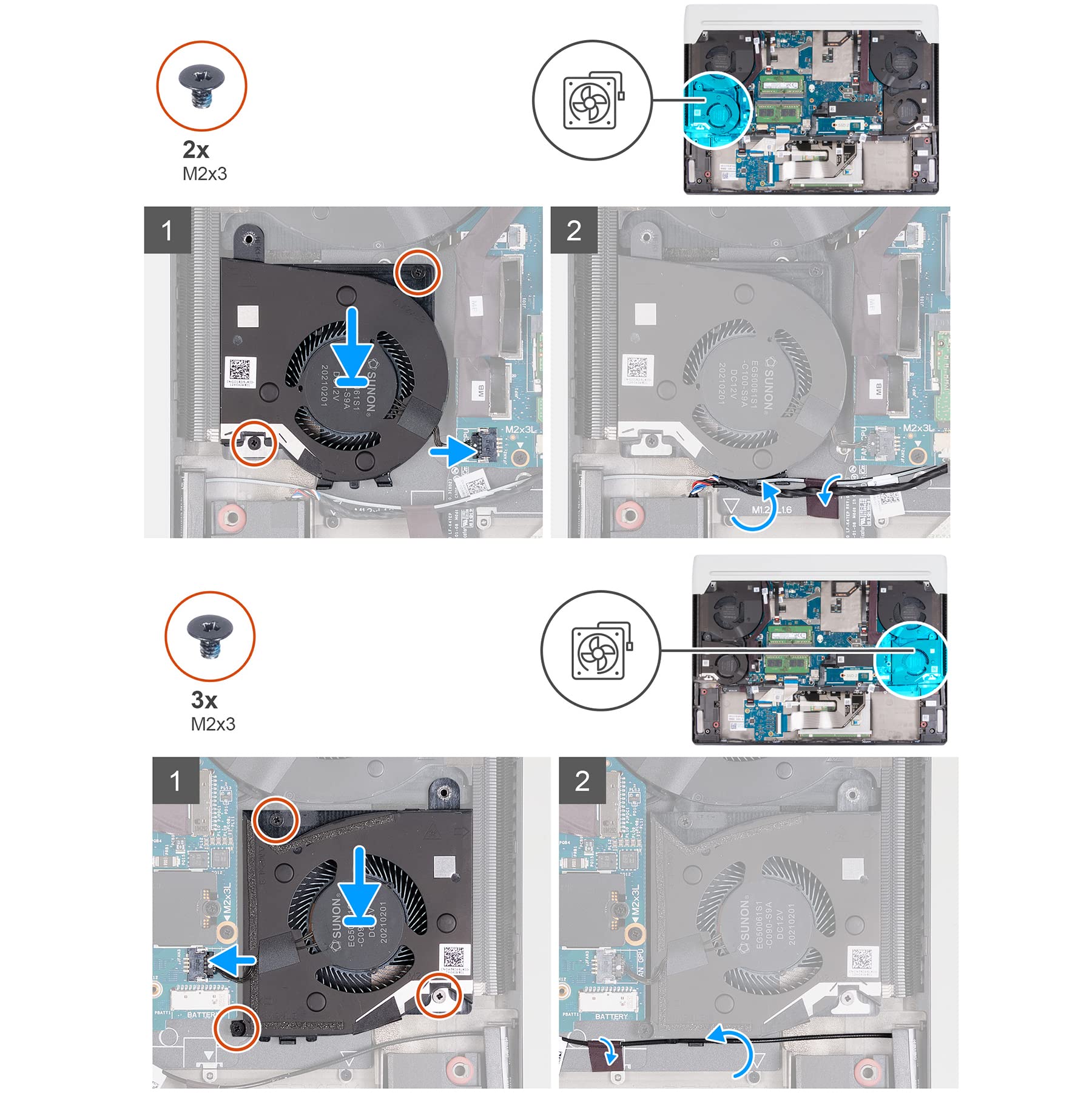 Ventola CPU/GPU Per Dell Alienware X17 R1/R2 – 0X63JW 09DNWT, 12V, Nuova