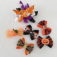 Vista 6 de 24 unids/12 pares de lazos para el pelo de perro para mascotas, diseños de Halloween, lazos de aseo para cachorros, accesorios para el cabello