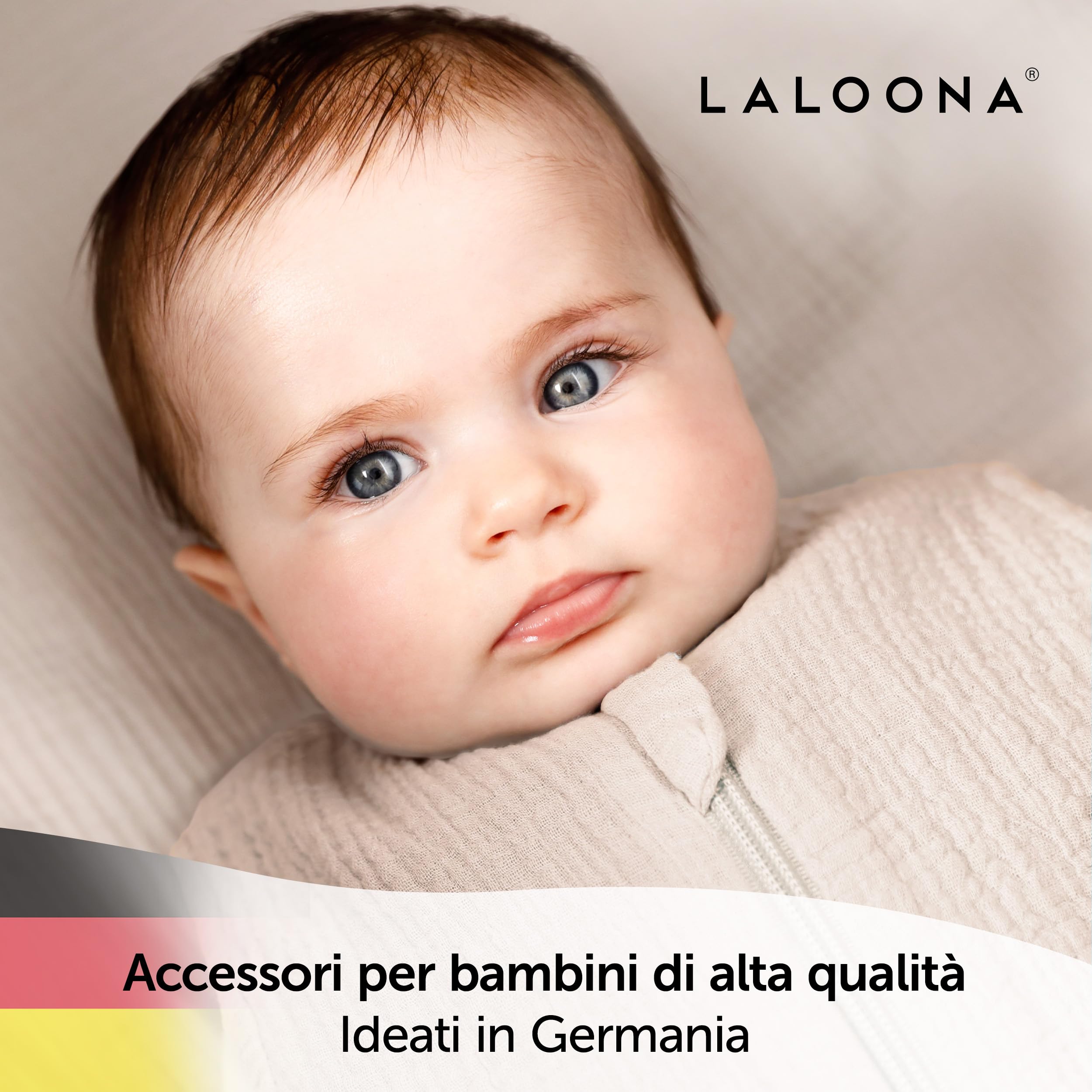 LaLoona Sacco Nanna Estivo Senza Maniche - Sacco a Pelo Estivo per Bambini Primavera/Estate, 0,5 TOG, 100% cotone, OekoTex Standard 100 - (Beige, 70 cm)