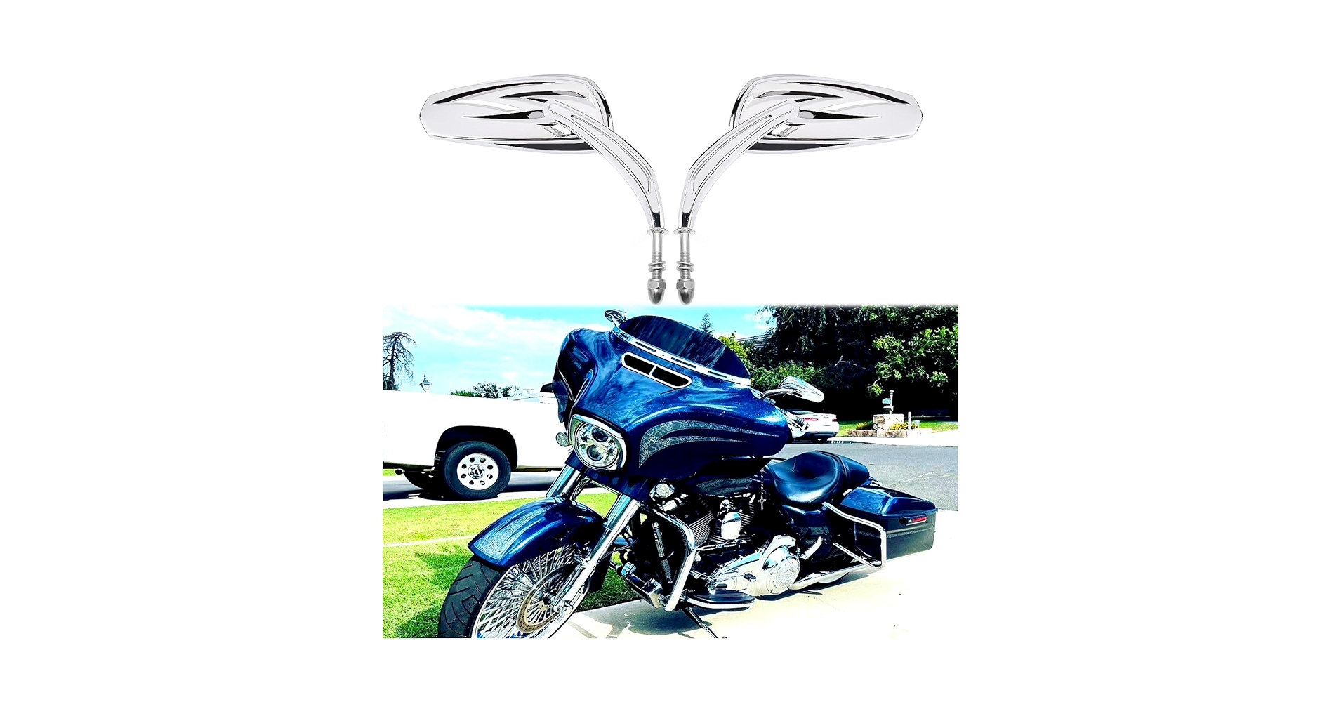 Amazon.com: Chrome Motorcycle Side Mirror for Road King