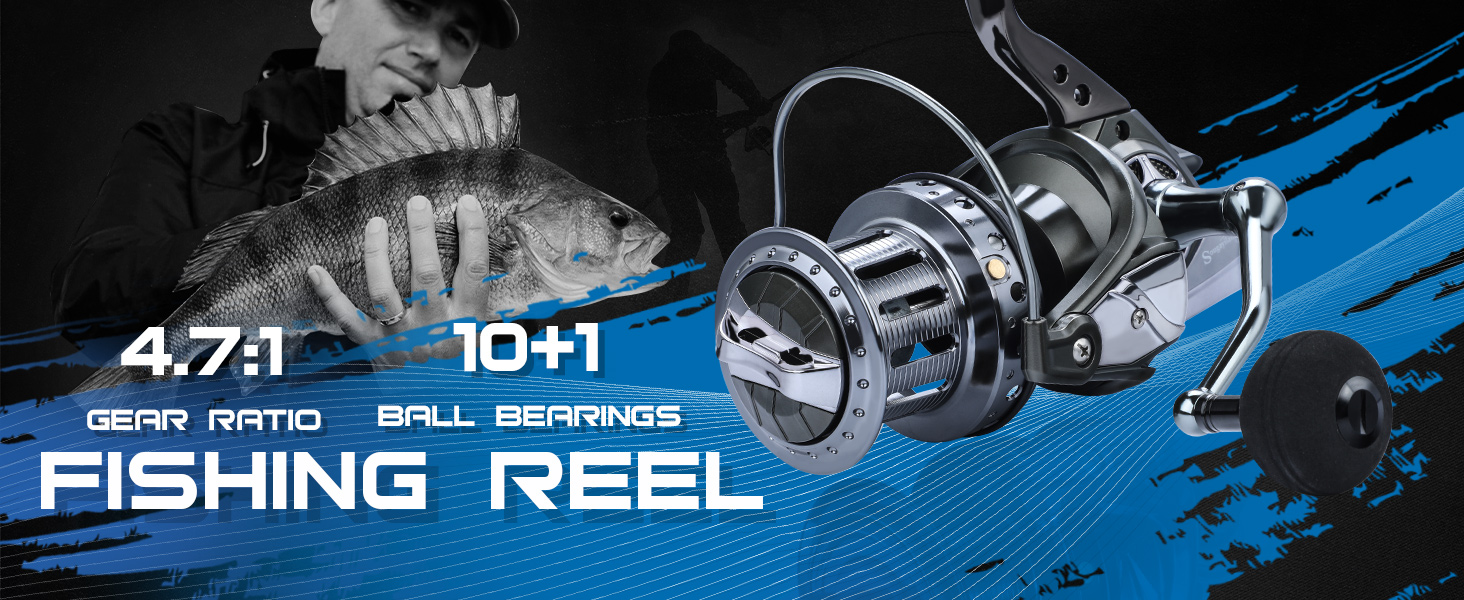 Amazon.com : Sougayilang Spinning Reels 10000 Series Surf Fishing Reels,10+1 Stainless BB Ultra Smooth Powerful with CNC Aluminum Spool Fishing Reels for Saltwater Freshwater : Sports & Outdoors Amazon.com : Sougayilang Spinning Reels 10000 Series Surf Fishing Reels,10+1 Stainless BB Ultra Smooth Powerful with CNC Aluminum Spool Fishing Reels for Saltwater Freshwater : Sports & Outdoors