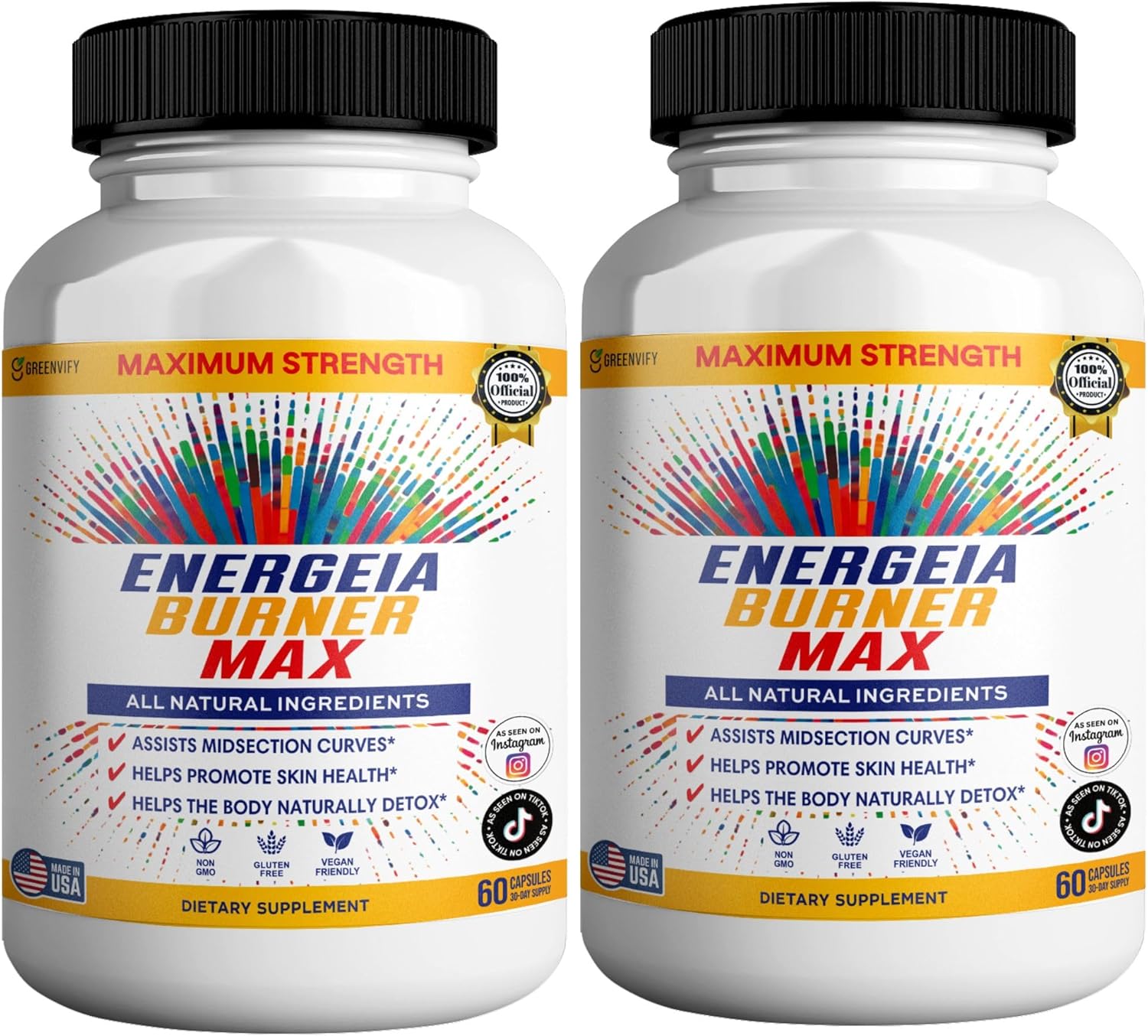 Energeia Burner Max, Natural Supplement, 60 Capsules, All Natural Ingredients, Vegan, Gluten Free (2)