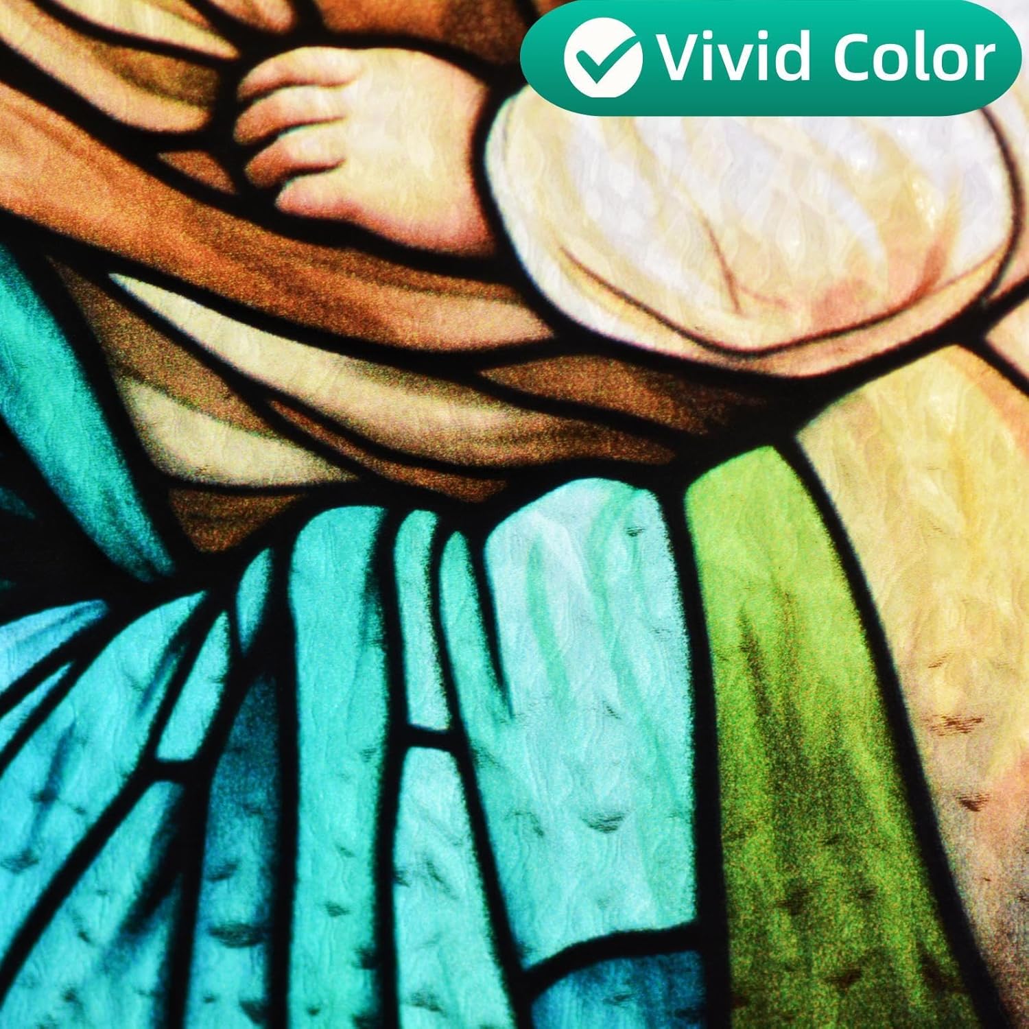 Virgin Mary and Baby Jesus Stained Glass Window Hanging, 8''/20CM Suncatchers for Windows Christian Decorative Hanging Ornaments Stained Glass for Chirstmas Suncatcher Window Panel Gift Home Decor - Image 4