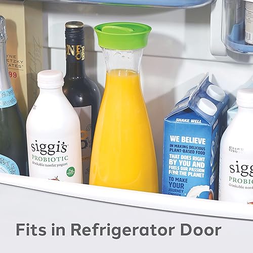 Miniatura 2 de OGGI Jarra transparente con tapa abierta, botella de jugo ideal, jarra transparente con tapa, jarra de té, jarra de agua, 1.6 litros (54 onzas),