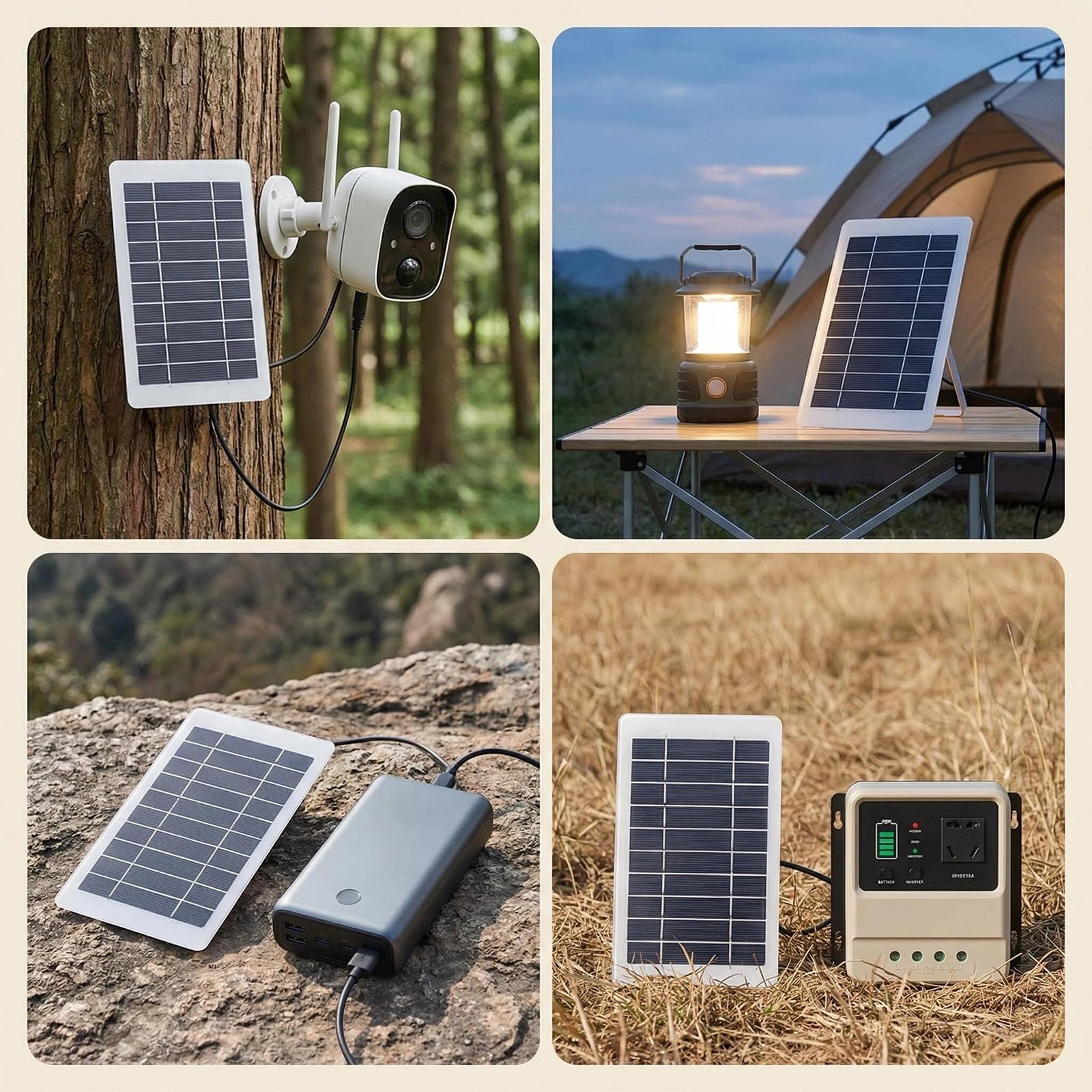 Przenośny panel słoneczny 2 W 5 V z portem USB, ładowarka solarna do telefonu i power banku, wodoodporny panel słoneczny IP65 na kemping, wędrówki, podróże na świeżym powietrzu, trwała rama epoksydowa