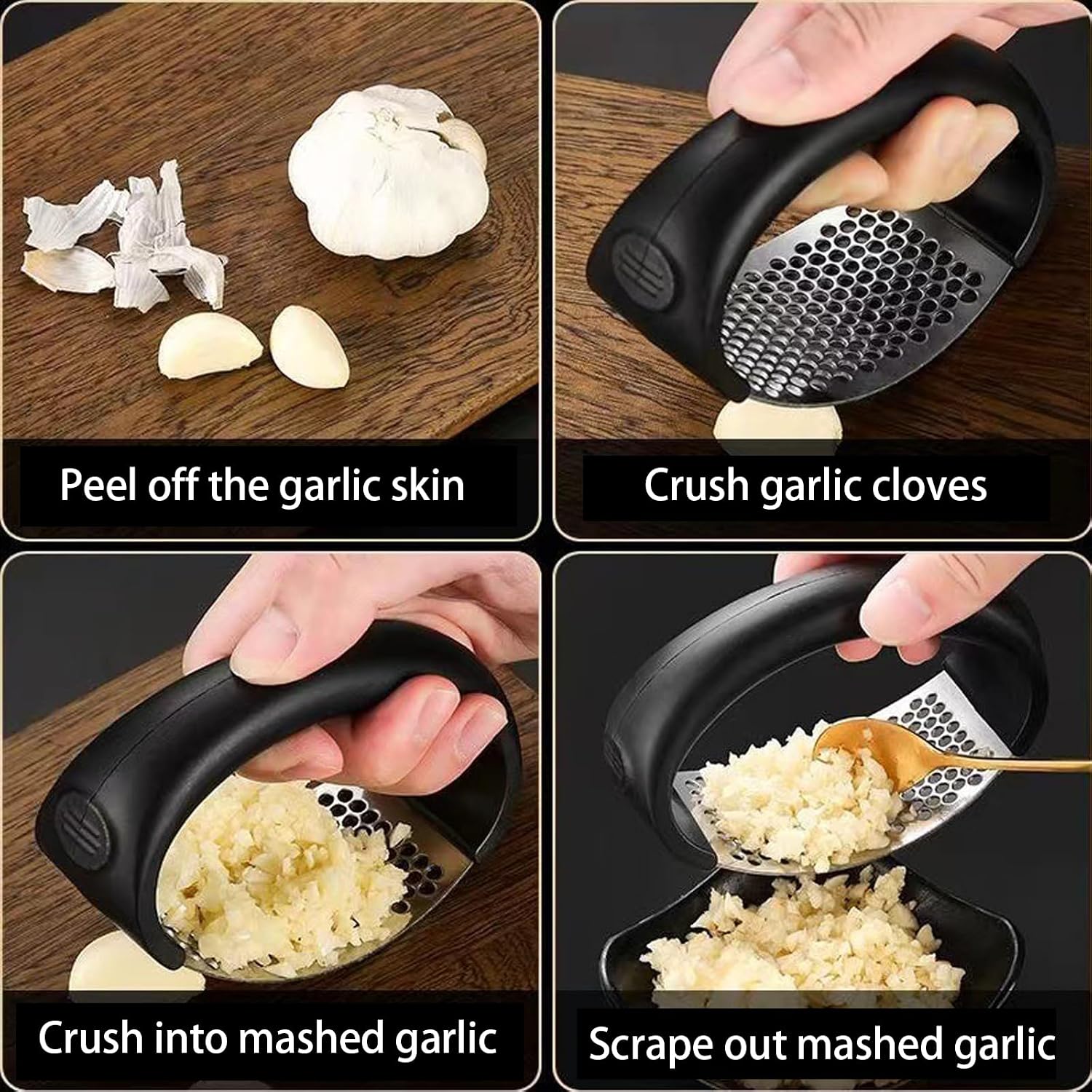 Garlic Press Rocker - Stainless Steel Garlic Mincer and Crusher