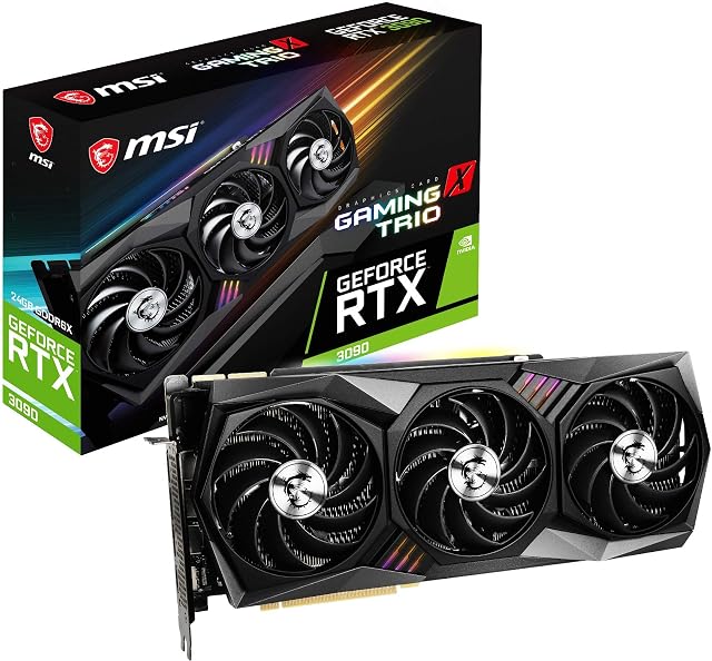 MSI GeForce RTX 3090 GAMING X TRIO 24G Gaming Graphics Card - 24GB GDDR6X, 1785 MHz, PCI Express Gen 4, 384-bit, 3x DP v 1.4a, HDMI 2.1