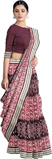 OdiKala sambalpuri silk saree with blouse piece(pasapali design in maroonish red, coffee and white colors combination) Price In India