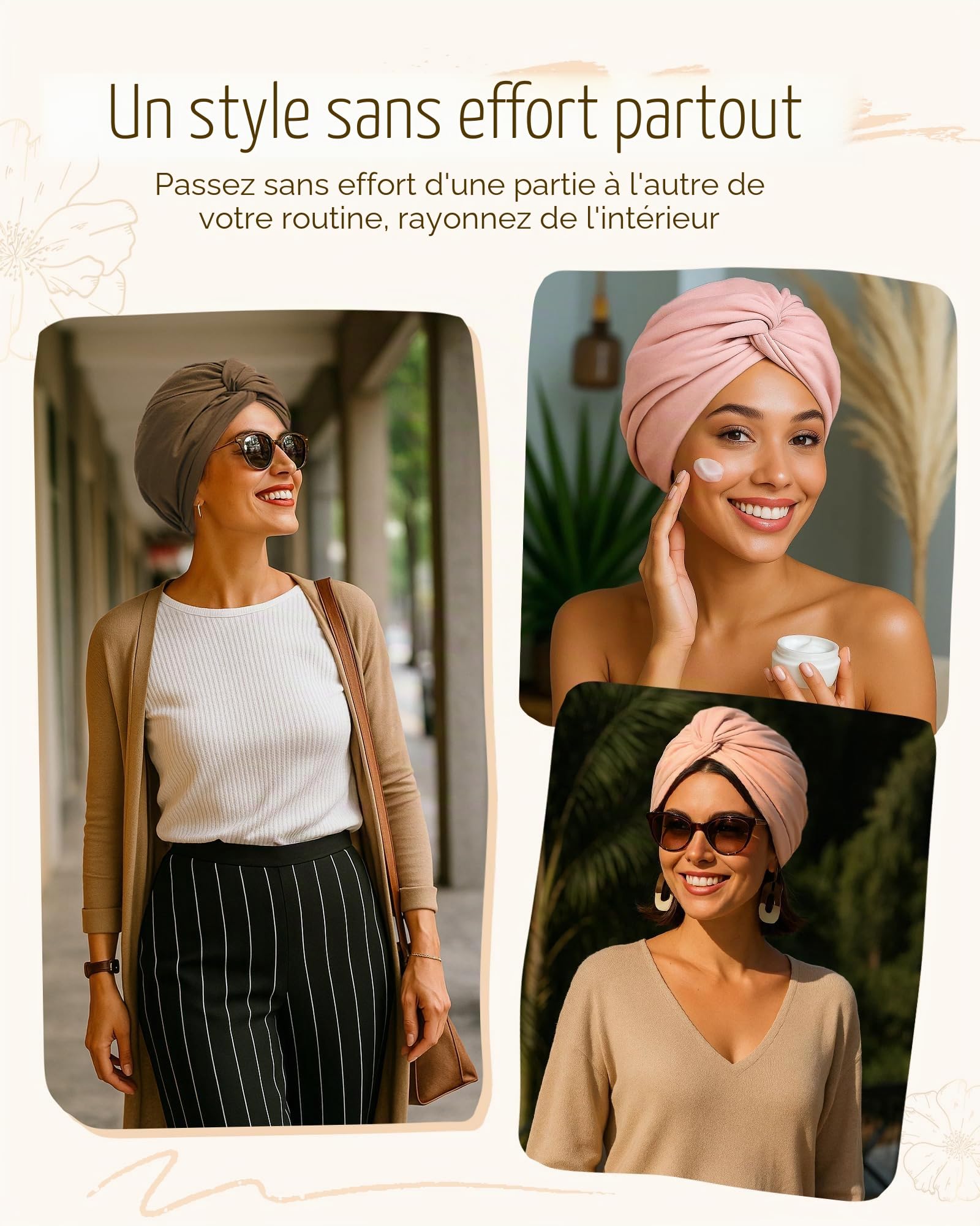 YANIBEST Bonnet en soie pour femmes endormies, double couche en satin avec élastique, bonnet de nuit cheveux naturels bouclés