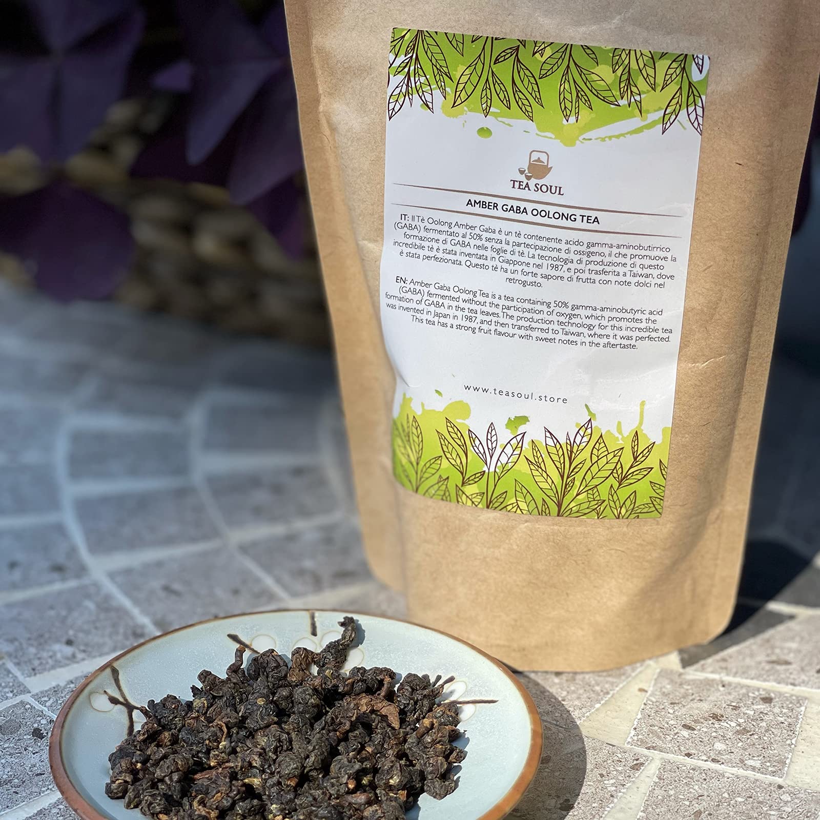 Tea Soul Tè Oolong Amber Gaba • Particolare Lavorazione Gaba • Tè Da Taiwan Di Qualità, 50 Grammo