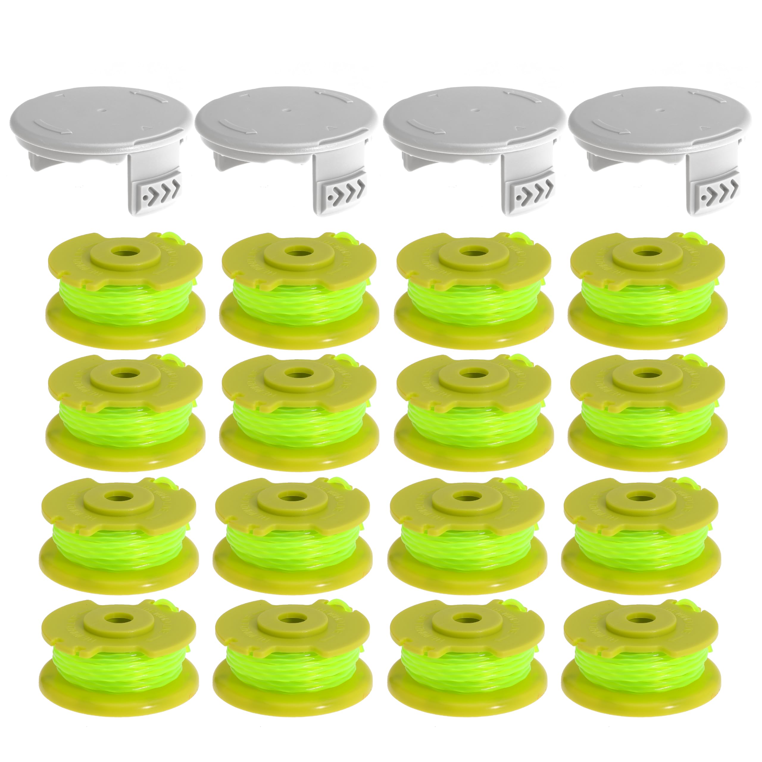 Kicofyee AC80RL3 Line String Trimmer Replacement Spool for Ryobi One Plus+ 18V 24V 40V P2000 P2002 P2003 P2004 P2006 P2006A P2200 Trimmers Replace AC14HCA Cover Cap 11Ft 0.08inch