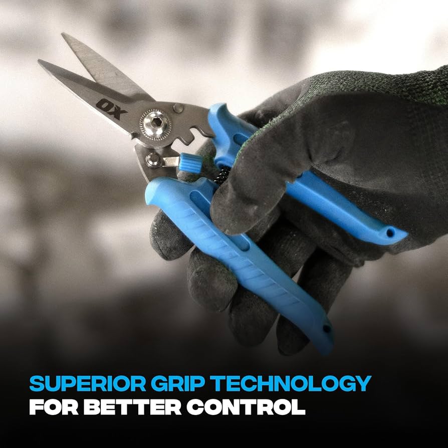 OX Tools Pro 7 Inch Industrial Tin Snips Cutting Tool - 7