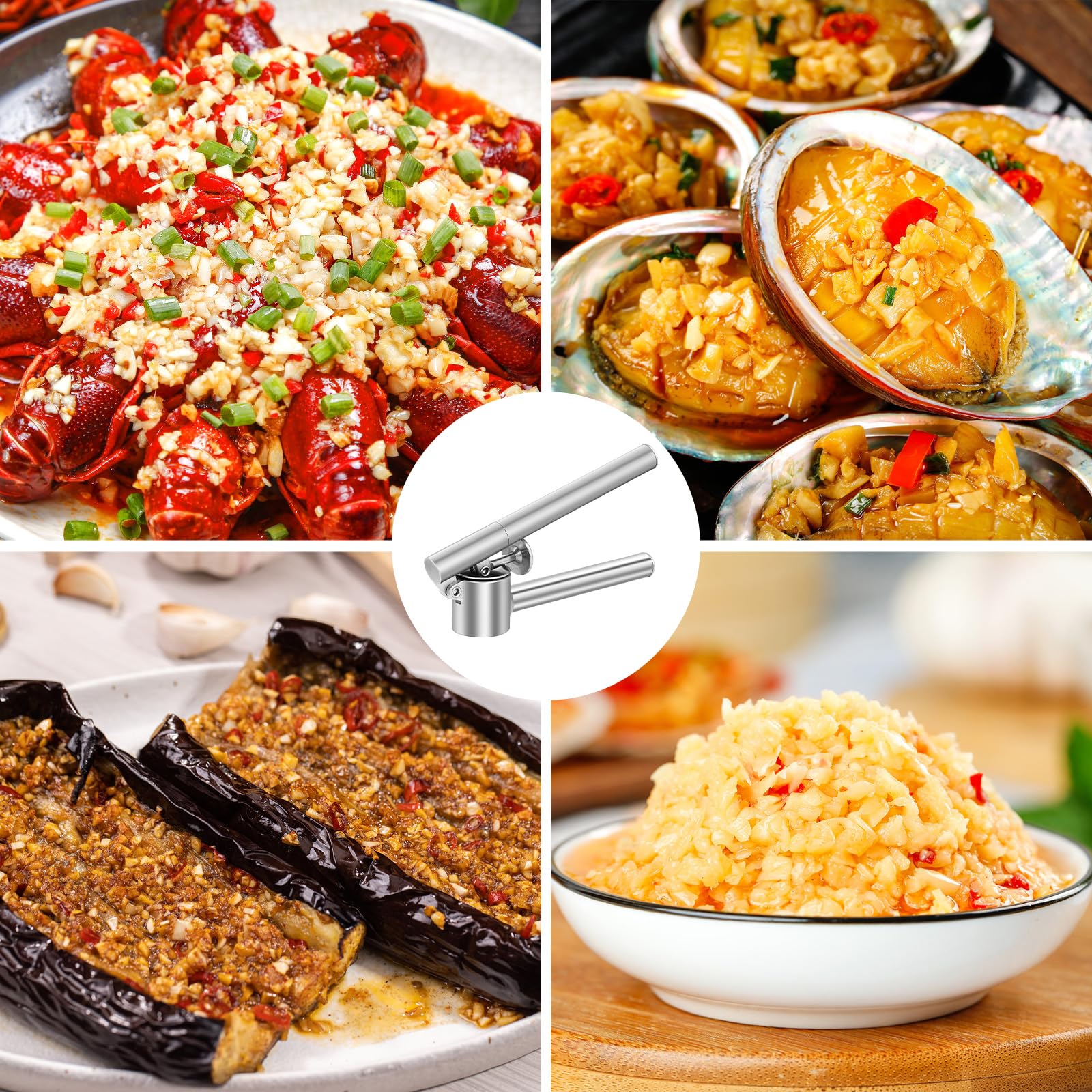 Presse Ail, Apritsce Ecrase Ail, Presse Ail Inox Professionnel, Garlic Crusher, Facile à Presser, Facile à Nettoyer et Durable