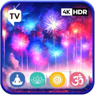 Fireworks Party: Spectacular Fireworks - Colorize the Sky with Fireworks Mesmerizing Motion Background Animation Loop Screensaver For Tablets & FIRE TV - NO ADS