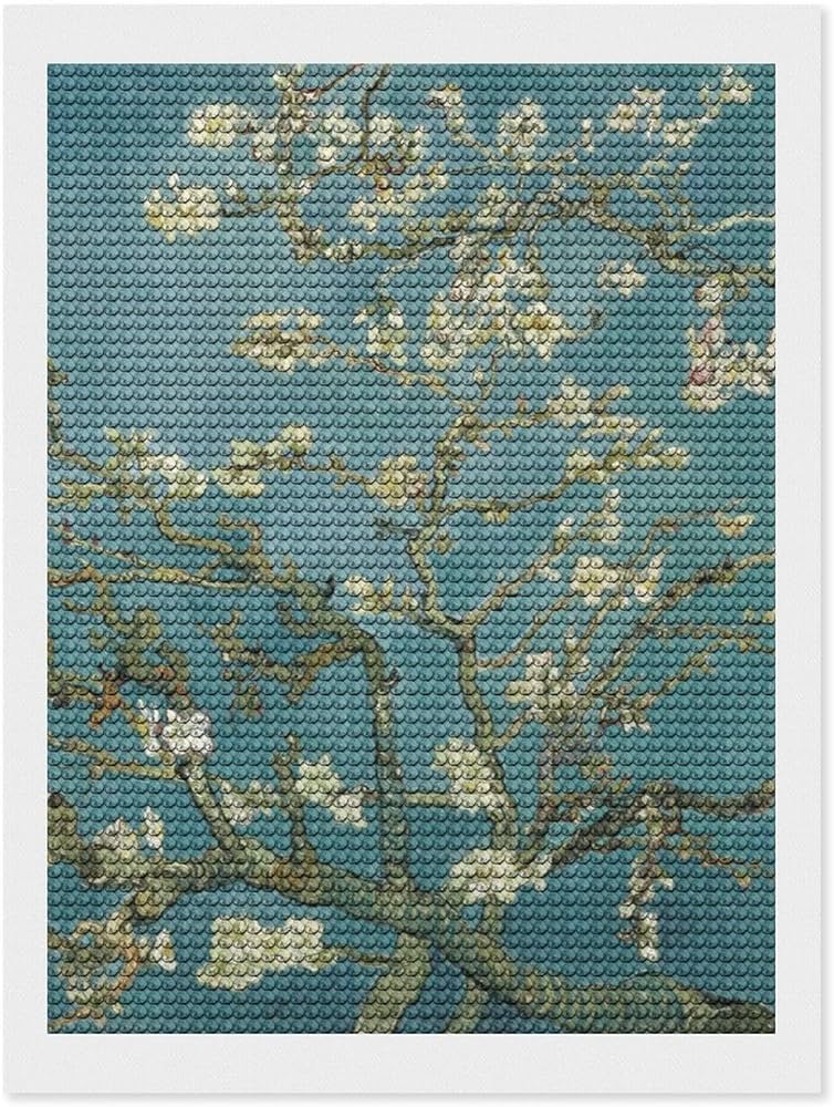 Amazon | ダイヤモンドアート 花咲くアーモンドの木の枝 ファン