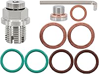 Vista 10 de M12.1-0.049 x 0.591 in Tapón de drenaje de aceite de gran tamaño, kit de reparación de rosca de bandeja de aceite autorroscante de acero inoxidable