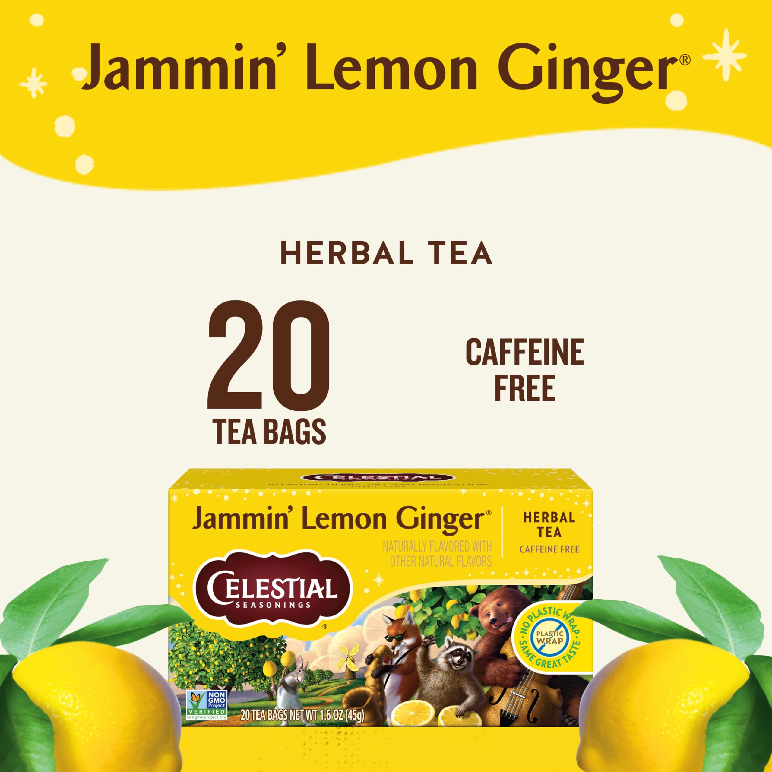 Amazon.com : Celestial Seasonings Jammin' Lemon Ginger Herbal Tea