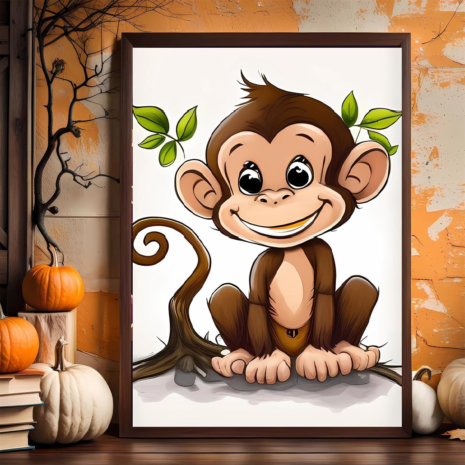 Worihut 5D Diamond Painting Kits for Adults, Cute Monkey DIY Full Round Diamond Art with Accessories Tools,Wall Decor for Dining Room, Kitchen, Restaurant 18x24 Inch