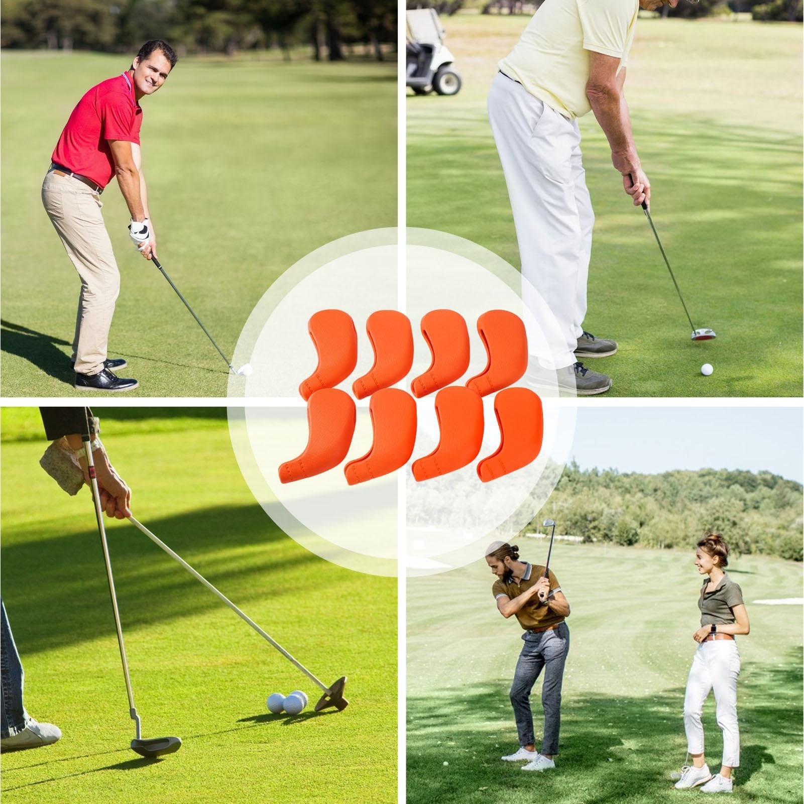 Fundas para cabeza de golf, juego de fundas para cabeza de golf TPE, funda para palo de golf con número hueco, accesorios de golf fáciles de poner y quitar para palos de golf
