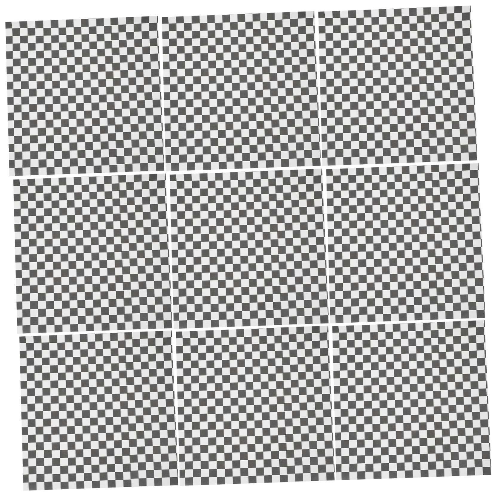 PRETYZOOM 200pcs Greaseproof Checkerboard Paper Sheets Oil Proof Pad Paper for Baking Cooking Food Basket Liners Square Sandwich Wrapping
