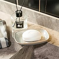 Vista 1 de Jabonera de cerámica con soporte, elevador de jabón para jabón de barra y esponja, jaboneras de ducha para baño y cocina, bandeja para guardar jabón