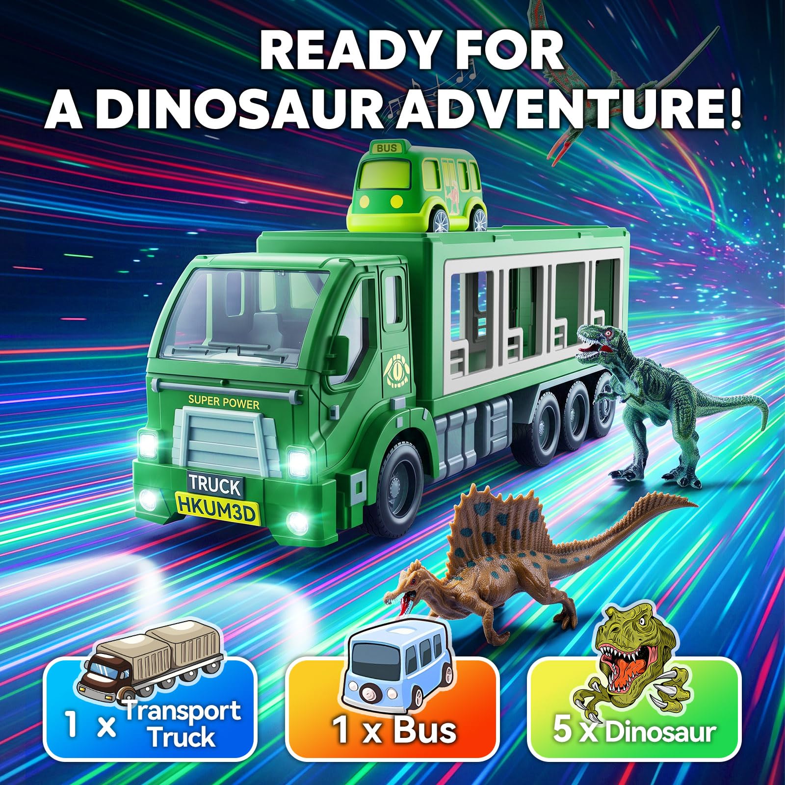 Dinosaur Truck Toys - T-Rex Transport! -2 Dinosaur Truck Toys - T-Rex Transport! -2