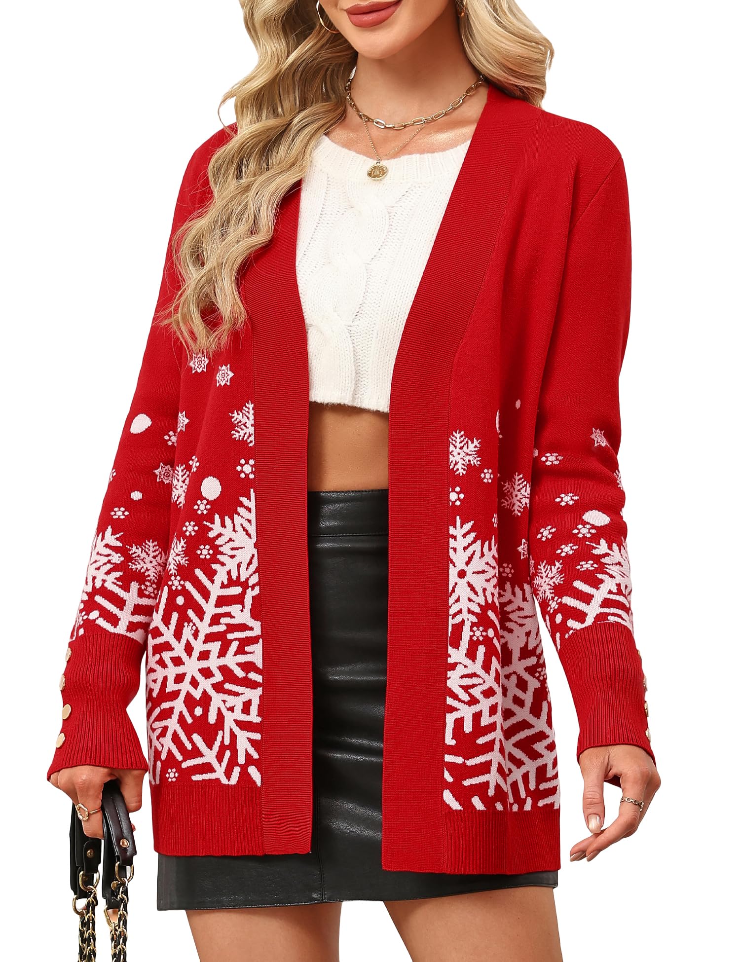 LOMON Cardigan Sweaters for Women Lightweight Long Sleeve Open Front Knit Cardigan with Pockets