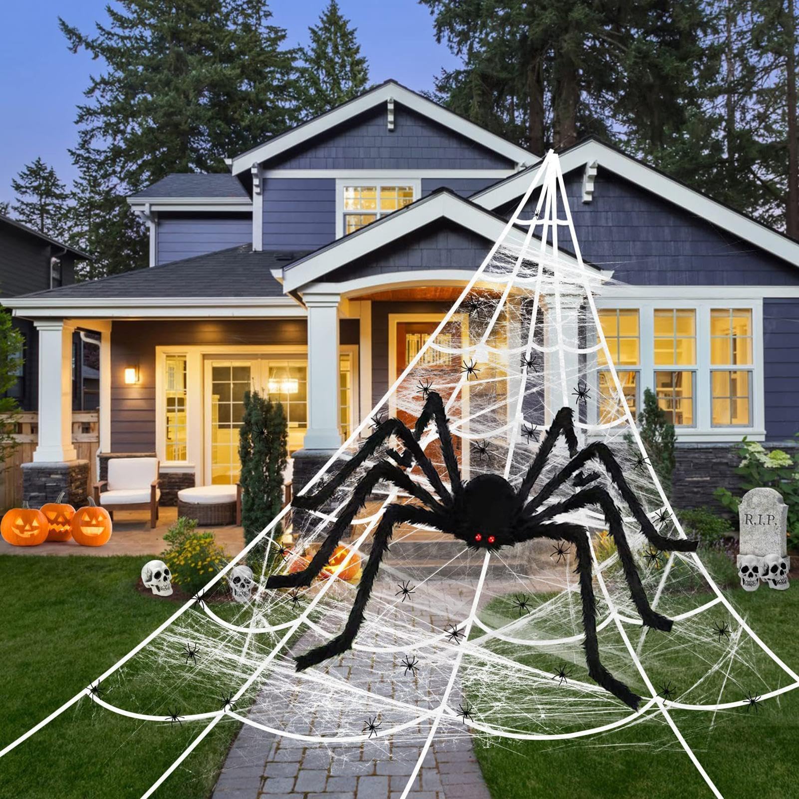 Decorazioni Di Halloween Per Esterni Gigante Spaventoso Riutilizzabile Con | 7 Metri Appendino Spaventoso da Esterno di Halloween per interni, giardino, finestre, s