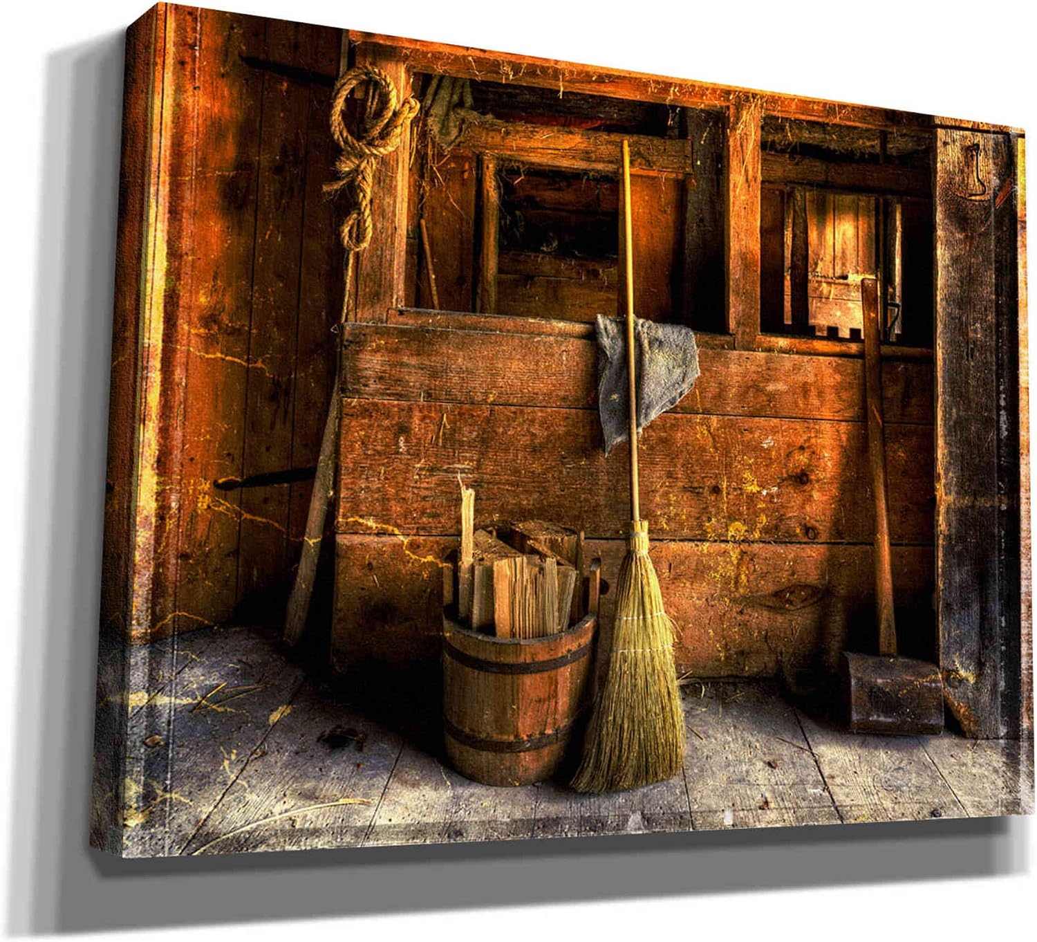 Epic Graffiti Interior Barn Giclee Canvas Wall Art, Orange