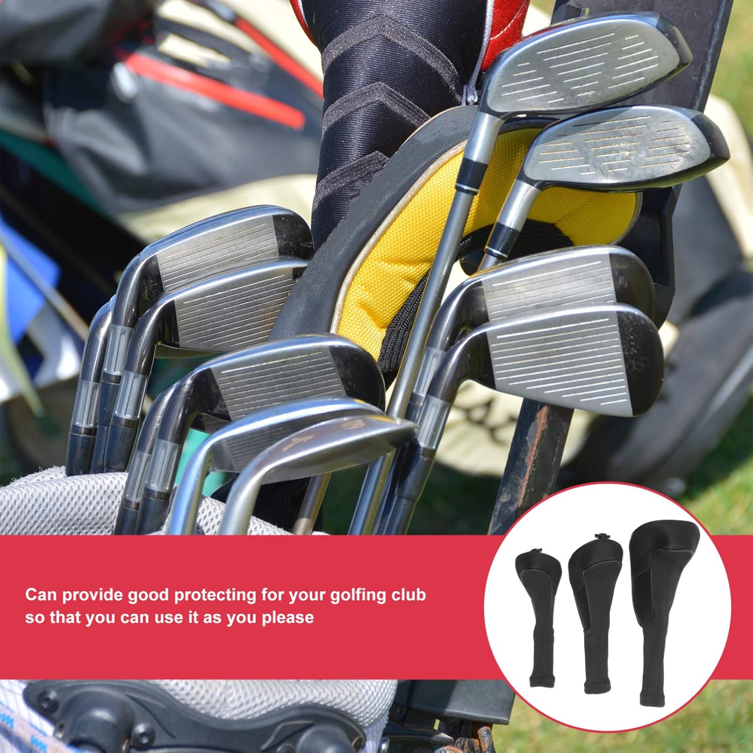 Sosoport 6pcs Mesh Putter Head Cover Golf Club Covers Golfing Accessories Putter Head for Woods