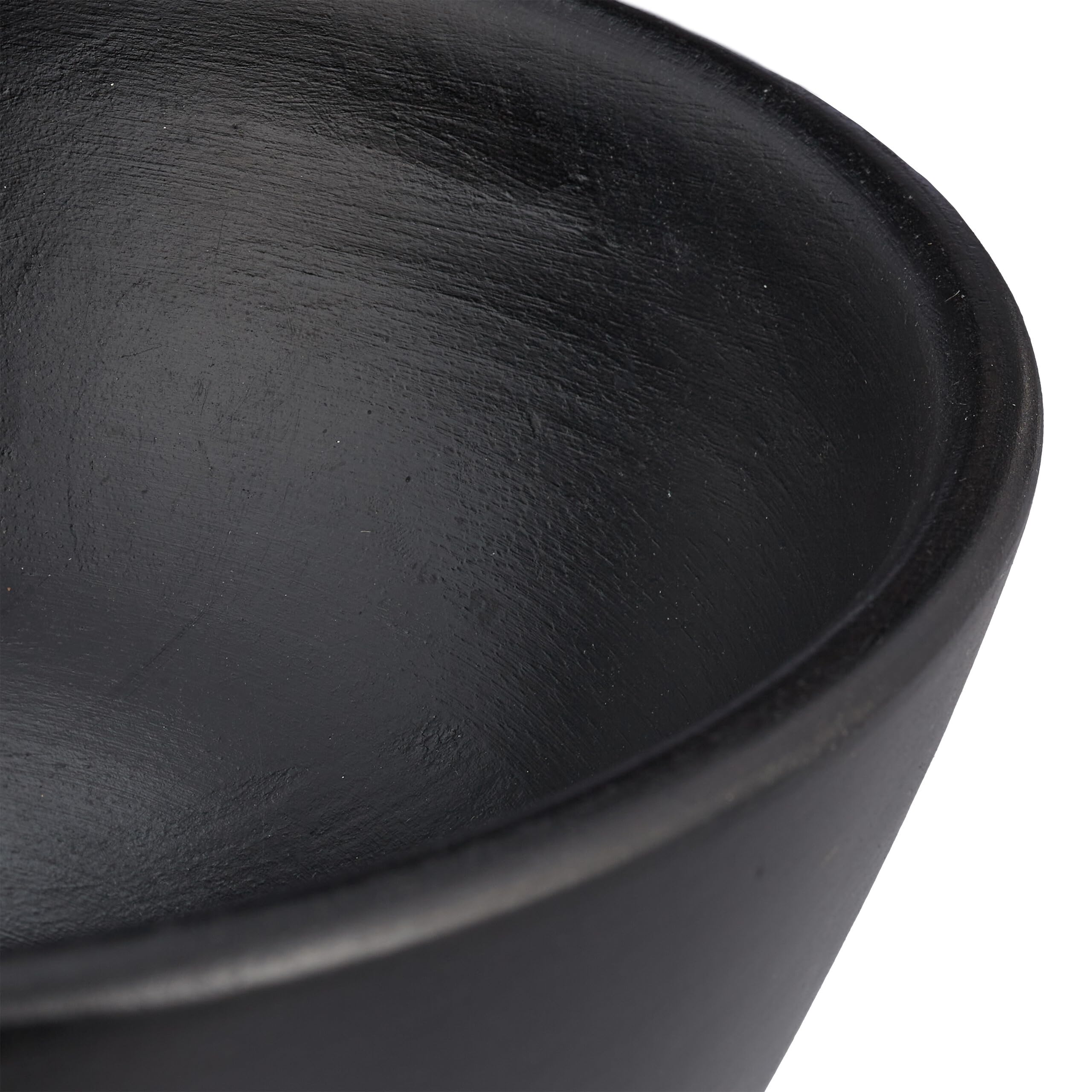 Relaxdays Juego de 3 Ensaladeras de Madera de Mango, Cuencos Redondos para Ensalada, Fruteros Ø 18, 23 y 29 cm, Negro