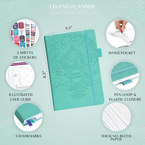 Miniatura 2 de Planificador Legend planificador de vida semanal y mensual sin fecha para alcanzar tus objetivos y vivir feliz. Cuaderno organizador, diario de