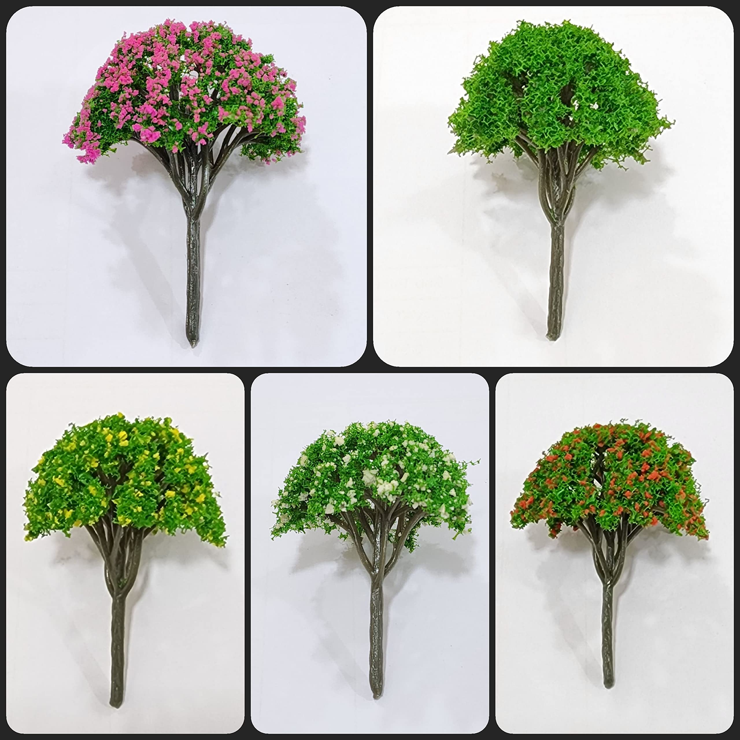 Scale Model Trees 8cm Height ~ Mix Flower Trees (RC80M10~10 Pieces Per Pack)-image-0
