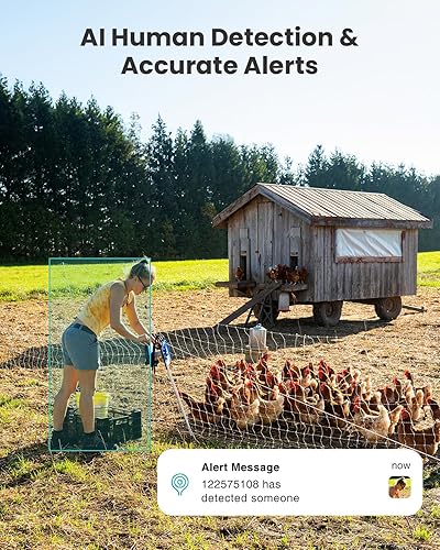 Miniatura 5 de Cámara de seguridad solar celular celular 4G LTE inalámbrica para exteriores, cámara 2K no necesita WiFi con tarjeta SIM, vista completa de 360,