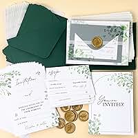 Stofinity Convites de casamento com envelopes e cartões Rsvp - 30 peças de cartões de convite de casamento boho, kit de convite de casamento, cartões de convites para recepção