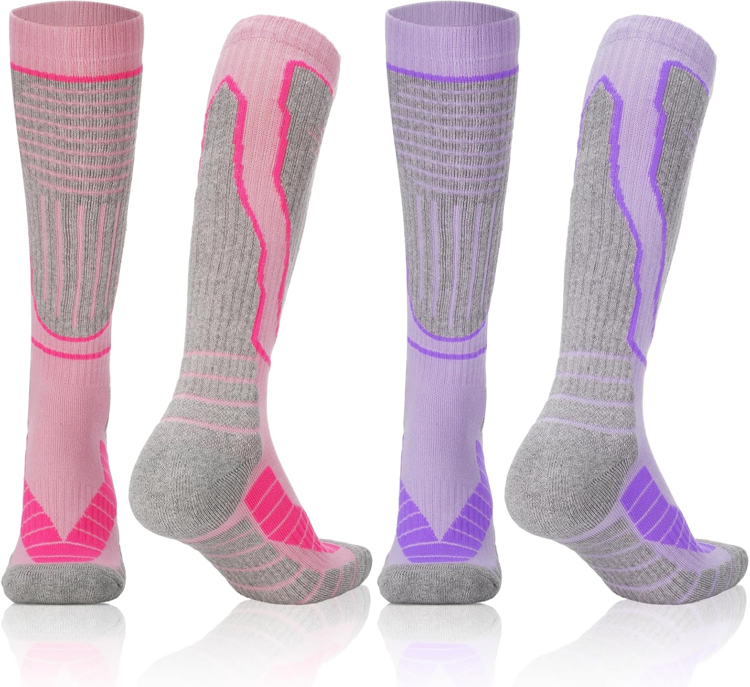 FRIUSATE 2 Pairs Thermal Ski Socks For Women 47 Long Knee High Warm