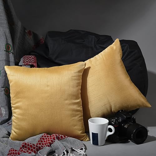 Miniatura 2 de Juego de 2 almohadas decorativas para sofá, cama, decoración bohemia de sala de estar, almohada de granja, fundas de almohada sólidas de seda