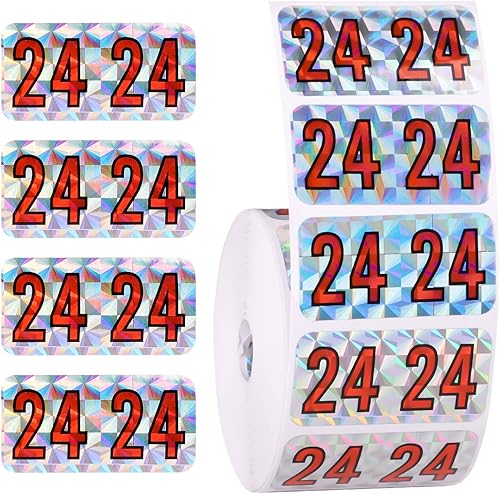 500 calcomanías para el año 2024, 34 x 1-12 pulgadas, etiquetas rectangulares para carpetas de archivos de 24 años, etiquetas rectangulares para